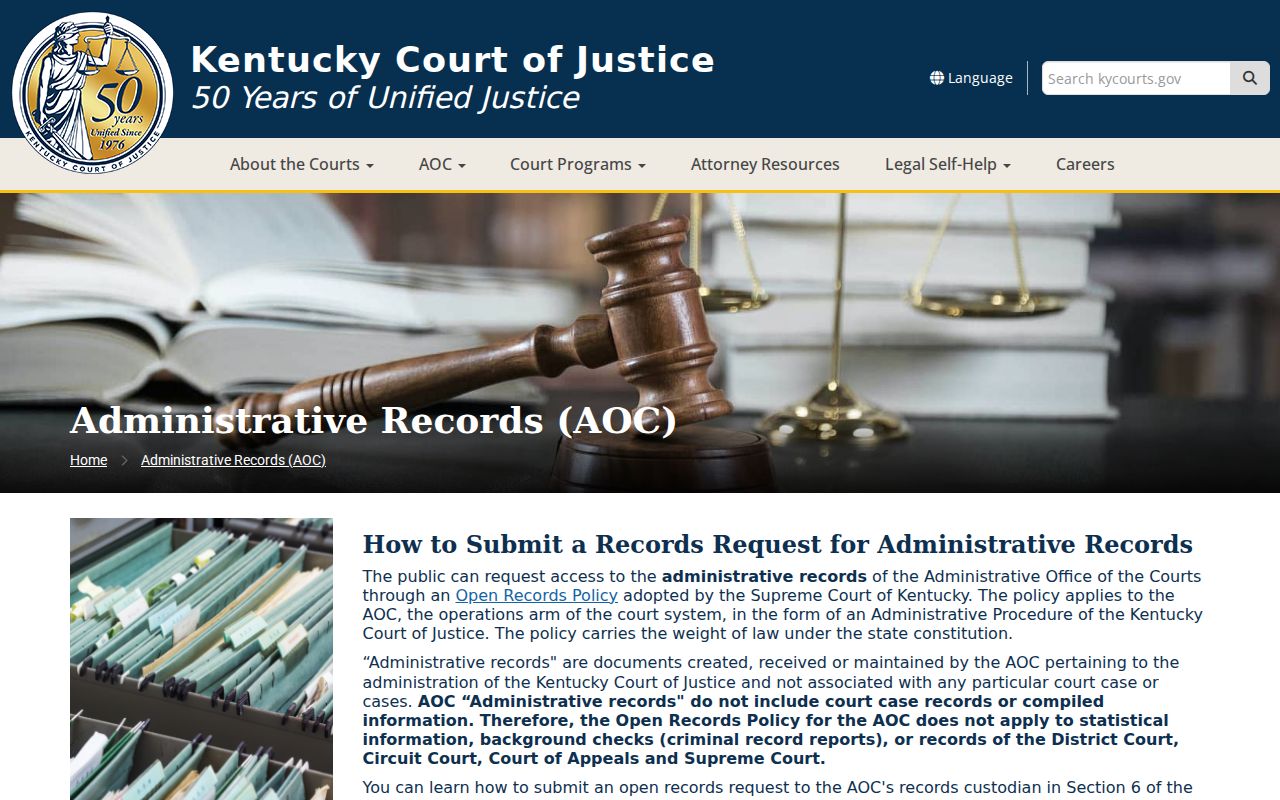 Marshall County court case access and Kentucky AOC records