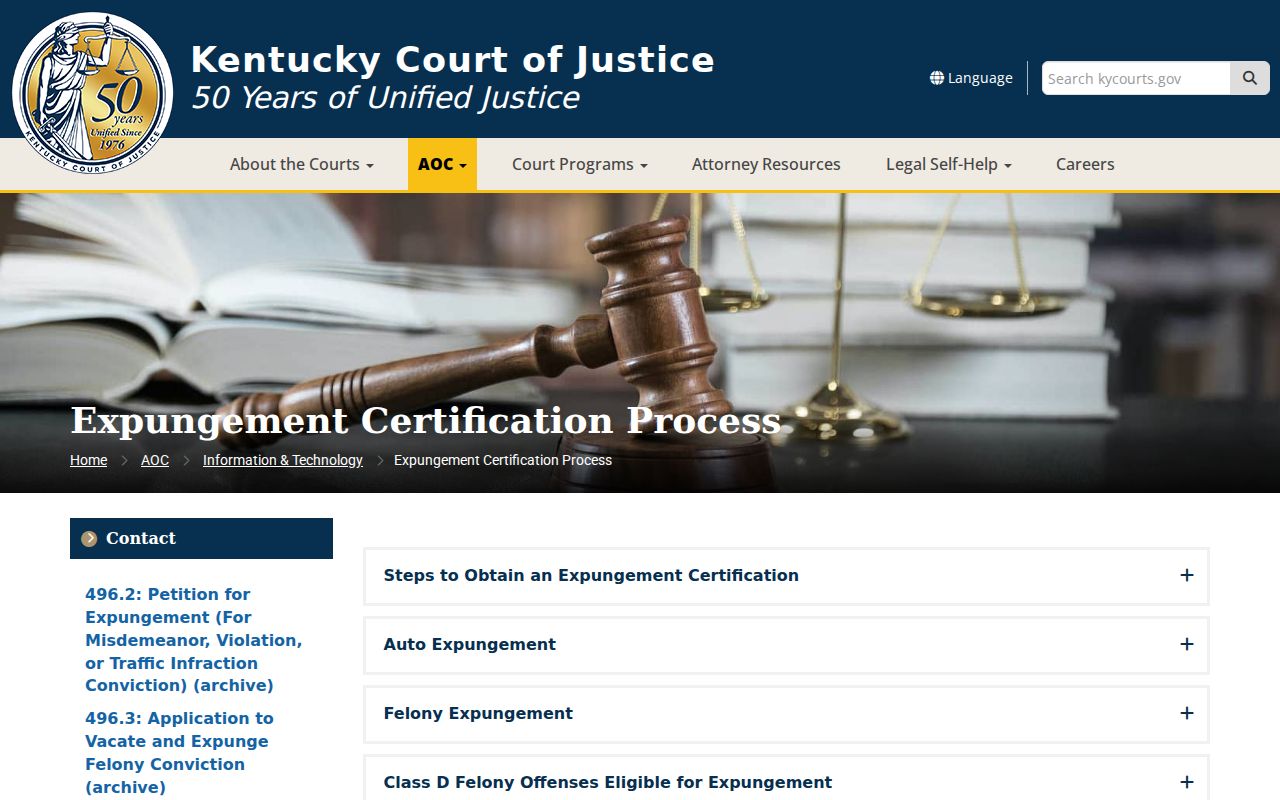 Marshall County court case expungement records process