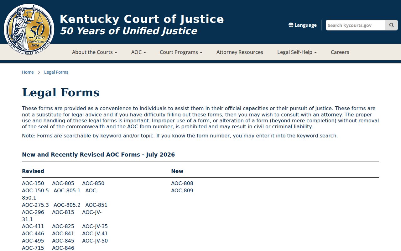 Marshall County court case lookup through Kentucky court forms