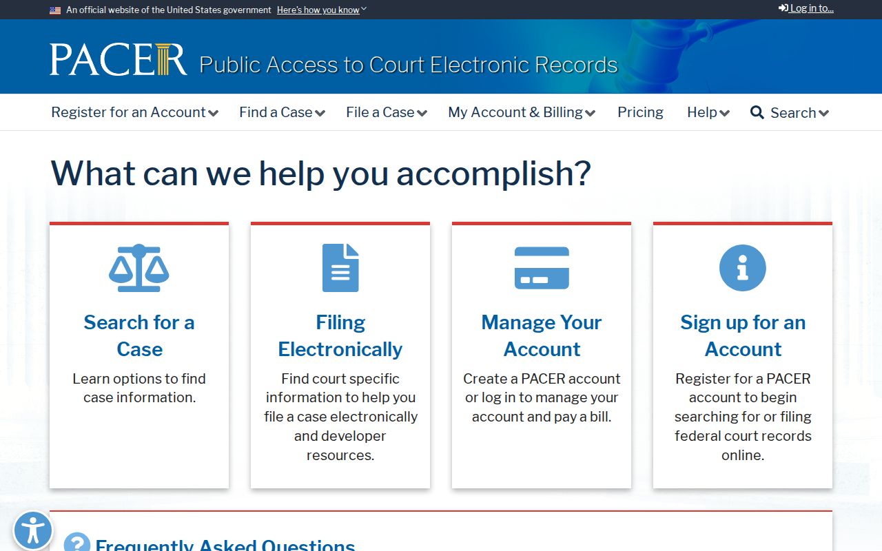 Marshall County federal criminal court case lookup through PACER