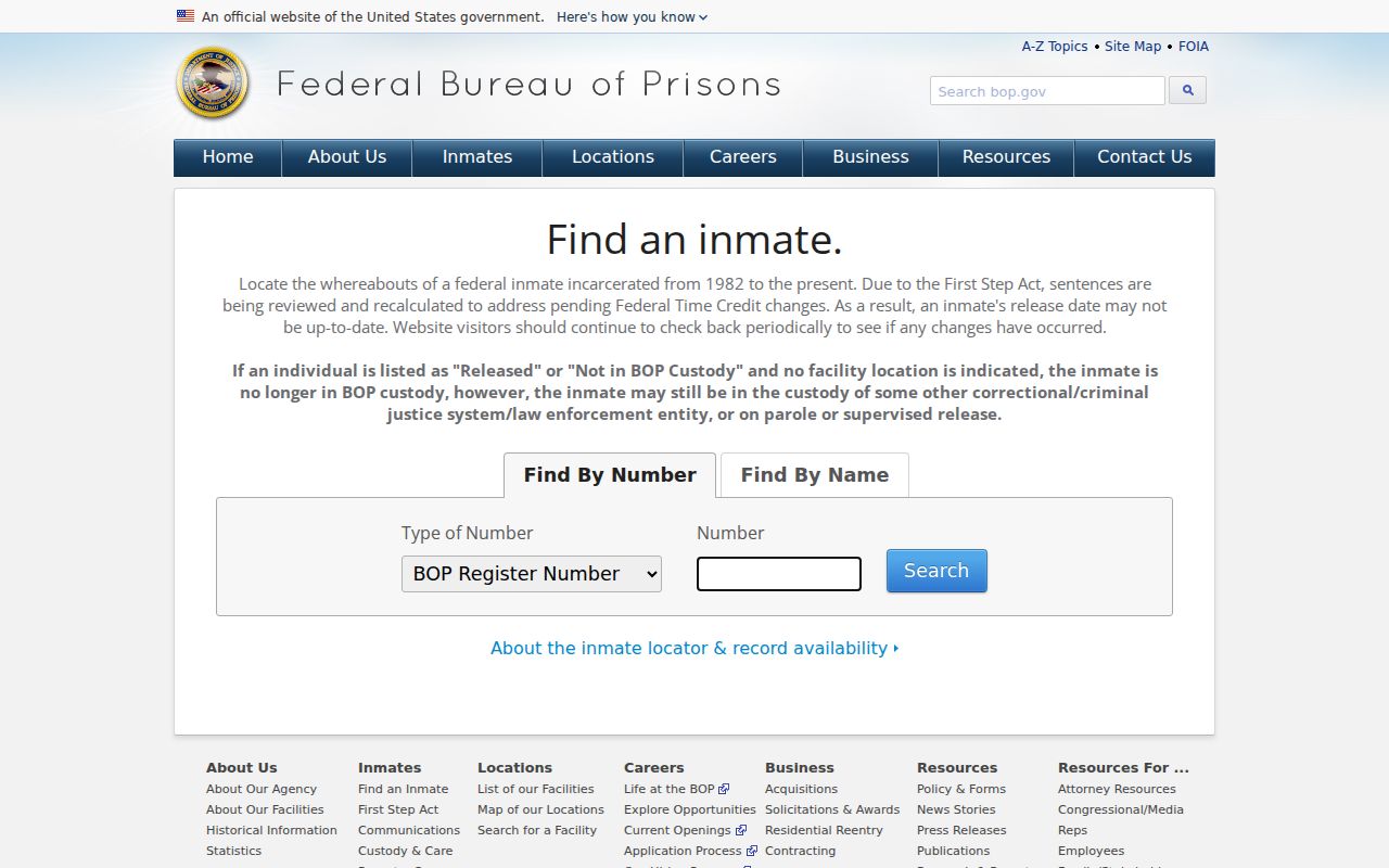 Marshall County offender custody lookup through the federal inmate locator