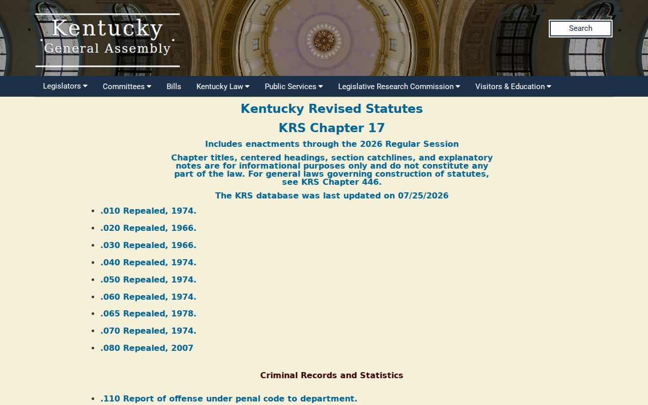 Marshall County sex offender registry law in KRS Chapter 17